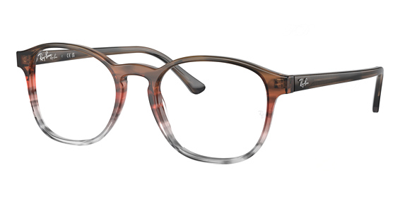Ray-Ban RX5417 - Striped Brown Gradient R, Plastic, Round frame