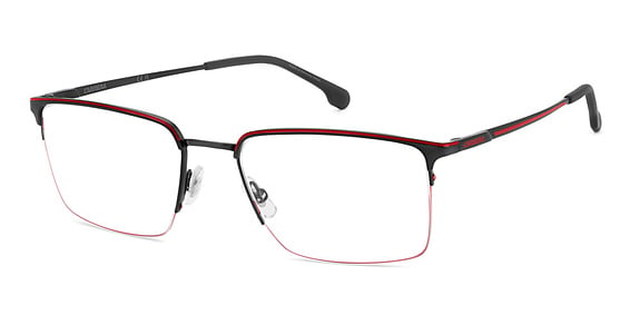 Carrera 8909 - Matte Black Red, Stainless Steel, Rectangle frame