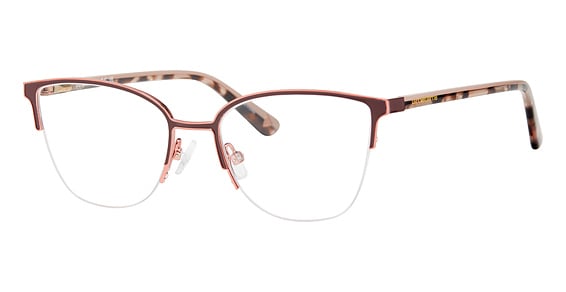 Liz Claiborne L 480 - Burgundy Pink, Stainless Steel, Cat Eye frame