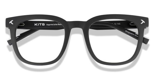 KITS Avis - Matte Opaque Black, Acetate, Rectangle frame