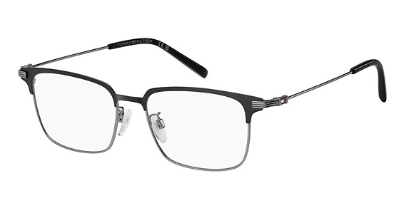 Tommy Hilfiger TH 2235/F - Matte Black Ruthenium, Stainless Steel, Rectangle frame