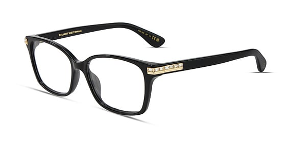 Stuart Weitzman WZN 1052 - Black, Acetate, Rectangle frame
