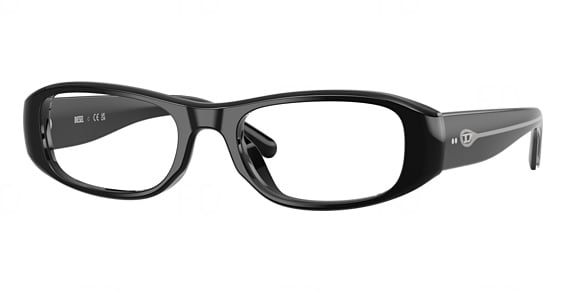 Diesel DL4014U - Solid Black, Plastic, Oval frame