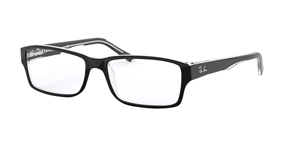 Ray-Ban RX5169 - Black On Transparent, Plastic, Rectangle frame