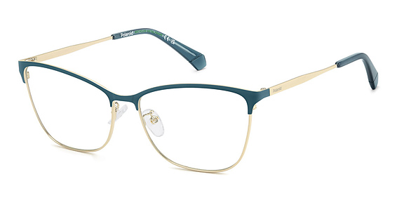 Polaroid PLD D584/G/US - Mt Gd Grn, Stainless Steel, Cat Eye frame