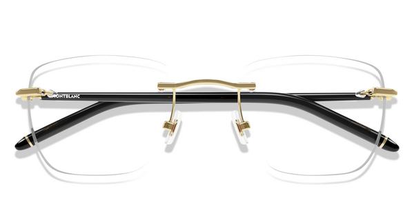 Montblanc MB0274O - Gold, Metal, Rimless frame