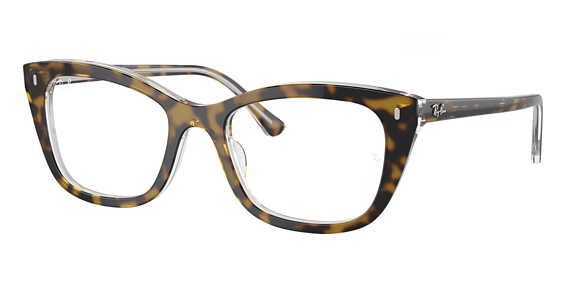 Ray-Ban RX5433 - Havana On Transparent, Plastic, Oval frame