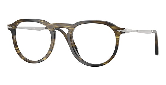Persol PO3387V PIER - Striped Black And Olive, Plastic, Round frame