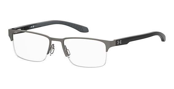 Under Armour UA 5065/G/US - Matte Dark Ruthenium Black, Stainless Steel, Rectangle frame