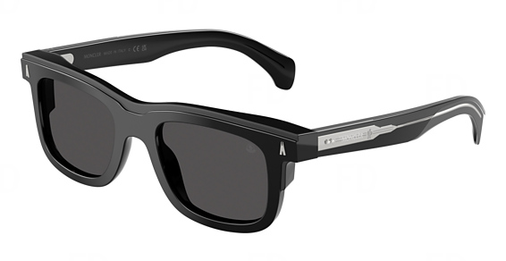 Moncler ME6004 CLARO - Shiny Black, Plastic, Rectangle frame