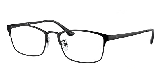 Ray-Ban RX8772D - Matte Black On Black, Titanium, Rectangle frame