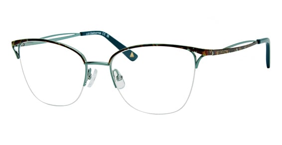 Liz Claiborne L 473 - Havana Teal, Stainless Steel, Cat Eye frame
