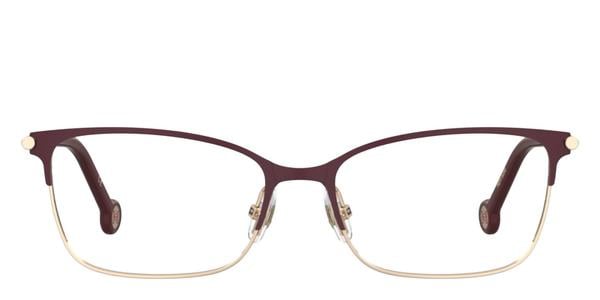 Carolina Herrera Her 0200 - Gold Burgundy, Metal, Rectangle frame