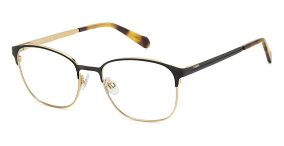 Fossil FOS 7175 - Matte Black Havana, Stainless Steel, Rectangle frame