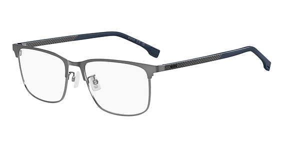 Hugo Boss Boss 1802/F - Matte Dark Ruthenium Blue, Stainless Steel, Rectangle frame