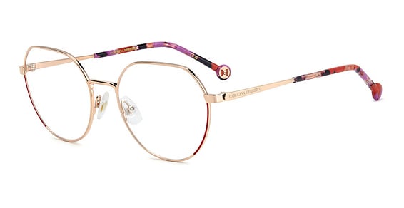 Carolina Herrera HER 0296 - Red Gold, Metal, Geometric frame