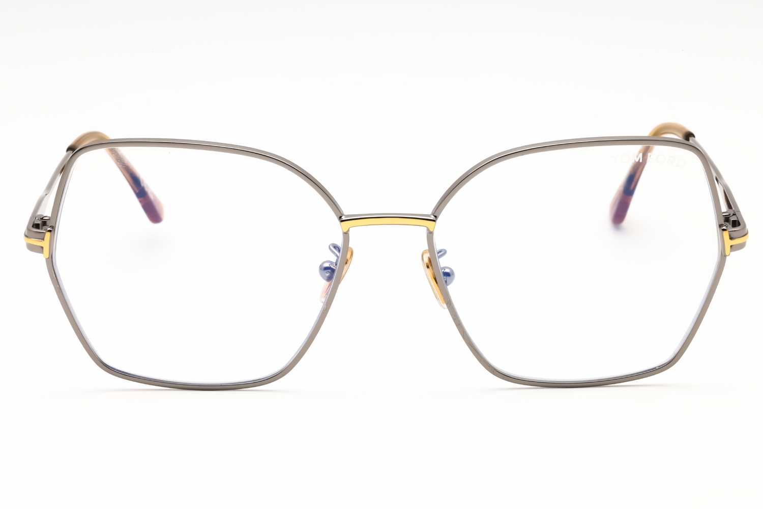 Tom Ford FT5876-B - Shiny Light Ruthenium, Metal, Geometric frame