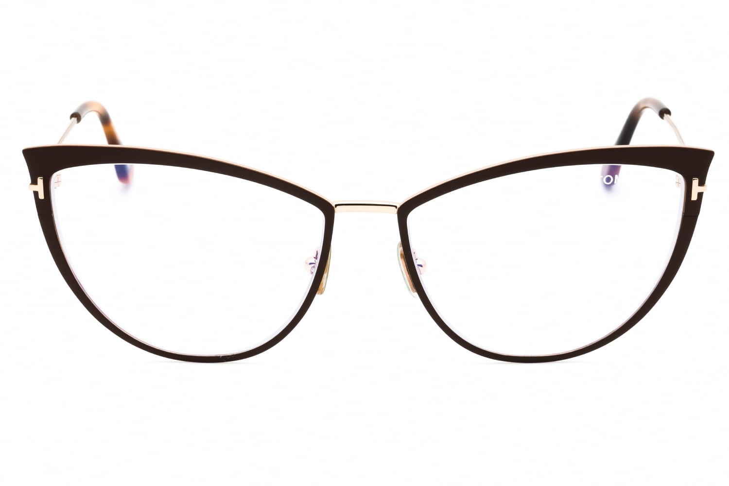 Tom Ford FT5877-B - Matte Light Brown/clear, Metal, Cat Eye frame