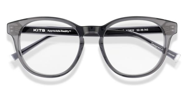 KITS Hazel - Translucent Charcoal, Acetate, Round frame
