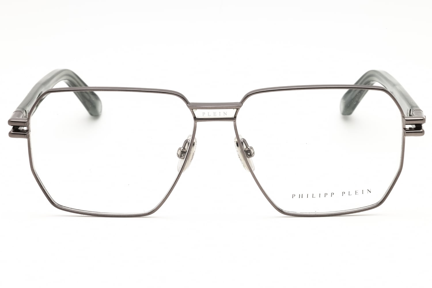 Philipp Plein VPP114M - Shiny Gunmetal, Metal, Oval frame
