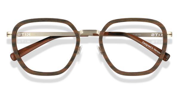 KITS Maeve - Matte Brown / Matte Gold Temple, Acetate, Geometric frame