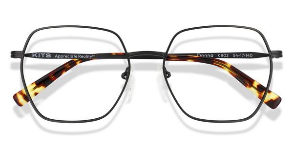 KITS Donna - Matte Black, Metal, Rectangle frame