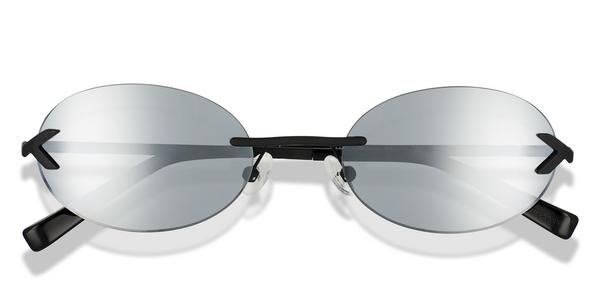 KITS Kura Sun - Matte Black, Stainless Steel, Oval frame