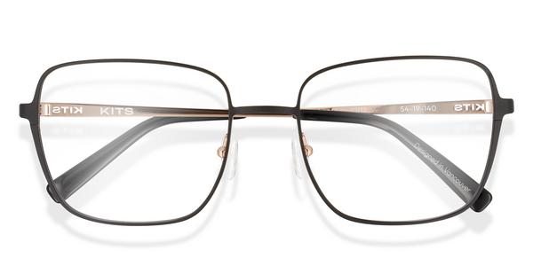 KITS Lioren - Black / Rose Gold, Stainless Steel, Geometric frame