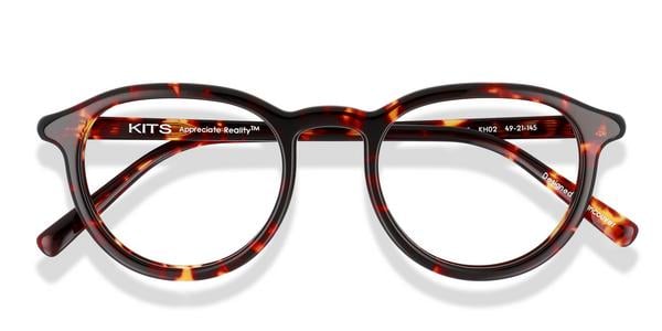 KITS Fleur - Shiny Dark Havana, Acetate, Round frame