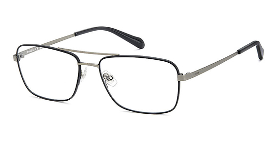 Fossil FOS 7199/G - Matte Dark Ruthenium Black, Metal, Aviator frame