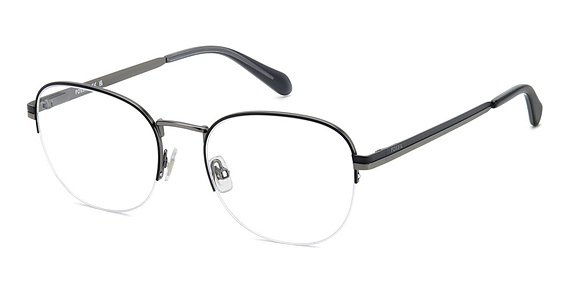 Fossil FOS 7184/G - Matte Black, Metal, Round frame