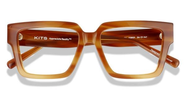 KITS Dante - Shiny Brown Pattern, Acetate, Rectangle frame