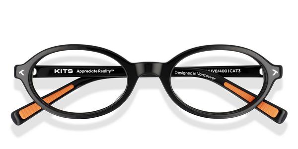 KITS Circuit Sport - Shiny Black, Acetate, Oval frame