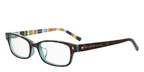 Kate Spade Lucyann/F - Havana Pattern Blue, Plastic, Rectangle frame