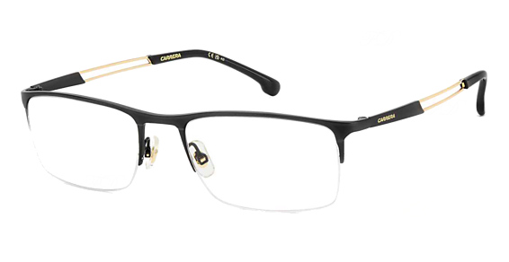 Carrera 8899 - Matte Black Gold, Stainless Steel, Rectangle frame