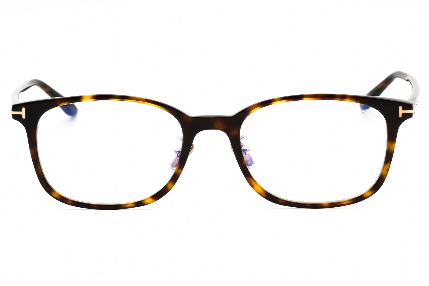 Tom Ford FT5852-D-B - Dark Havana/clear, Acetate, Rectangle frame