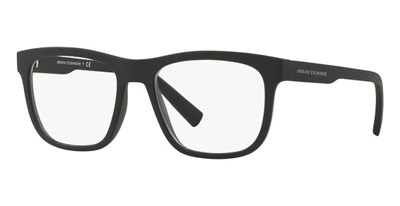 Armani Exchange AX3050F - Matte Black, Acetate, Round frame
