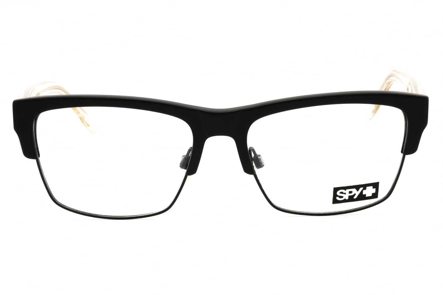 SPY WESTON 5050 57 - Matte Black Gloss Crystal, Metal, Rectangle frame