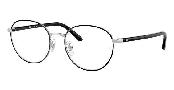 Ray-Ban RX6538D - Black On Silver, Metal, Round frame