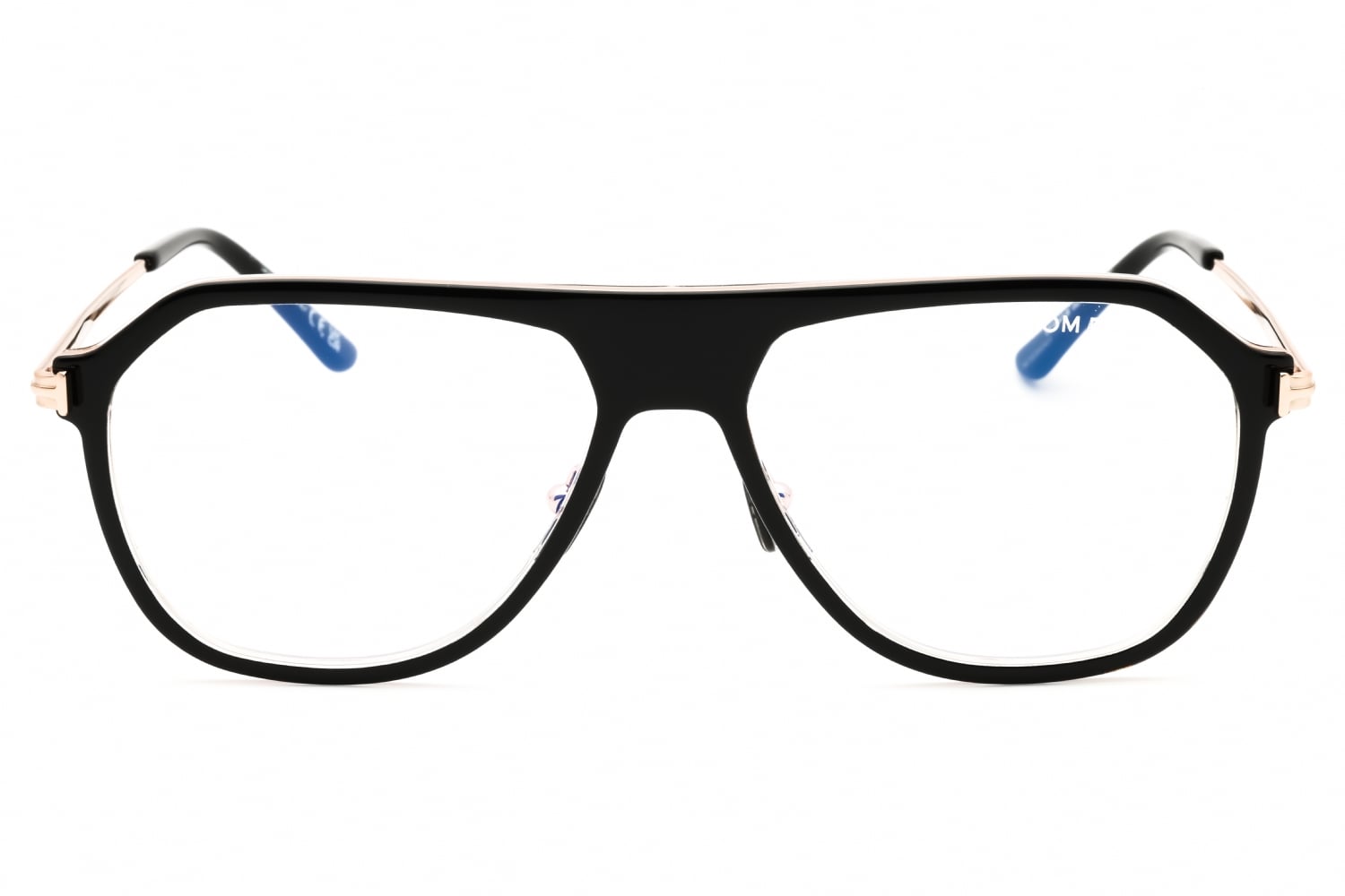 Tom Ford FT5943-B - Black/crystal/clear, Acetate, Oval frame
