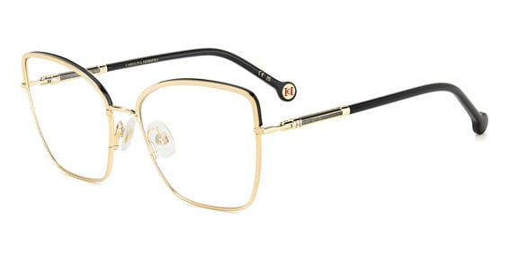 Carolina Herrera HER 0234 - Gold Black, Metal, Cat Eye frame