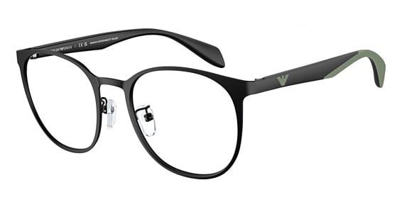 Emporio Armani EA1148 - Matte Black, Metal, Oval frame