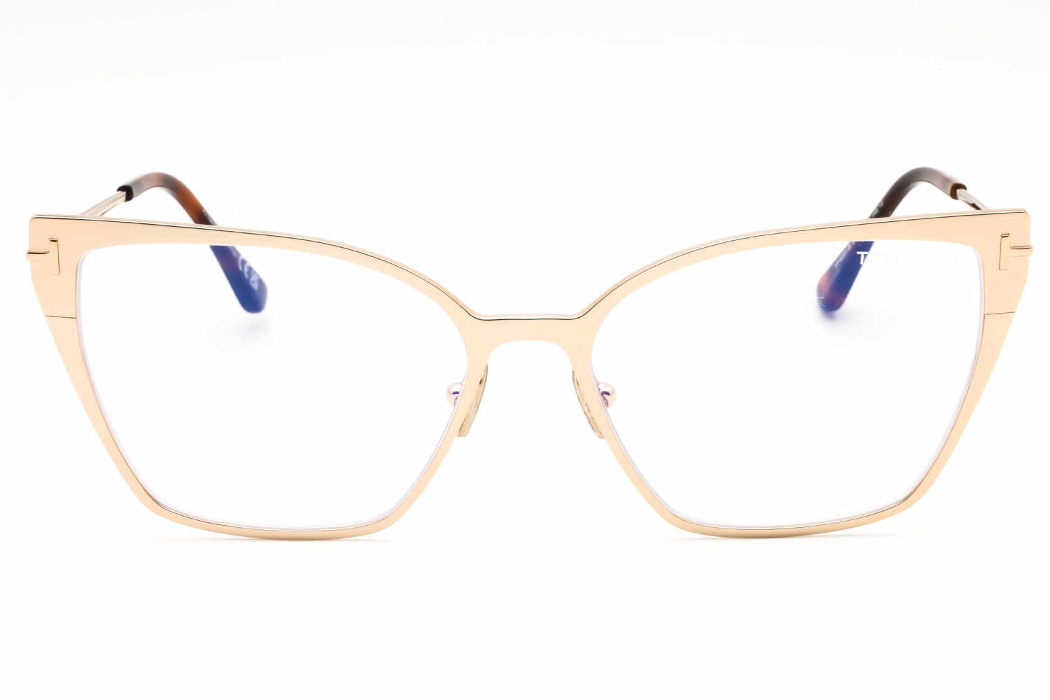Tom Ford FT6051-B - Shiny Rose Gold/clear, Metal, Cat Eye frame