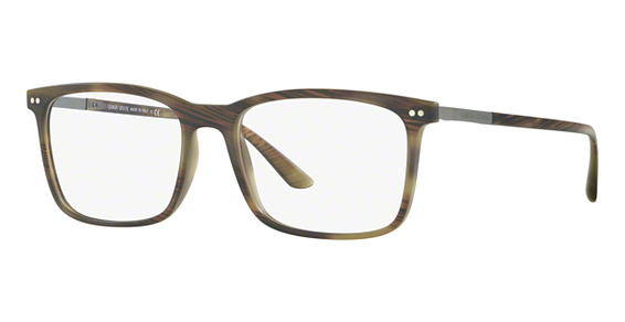 Giorgio Armani AR7122 - Matte Striped Olive, Acetate, Round frame