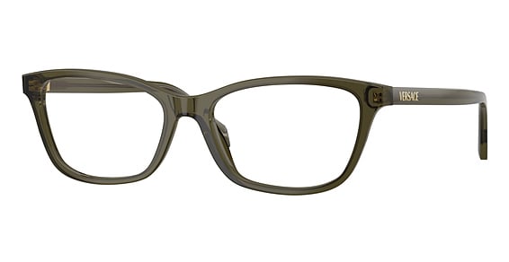 Versace VE3375 - Transparent Dark Green, Plastic, Oval frame