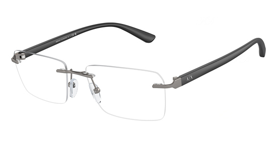 Armani Exchange AX1064 - Matte Gunmetal, Metal, Rectangle frame
