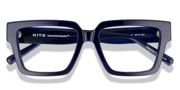KITS Dante - Shiny Blue Pattern, Acetate, Rectangle frame