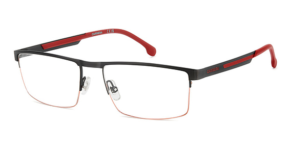 Carrera 8930/US - Matte Black Red, Stainless Steel, Rectangle frame