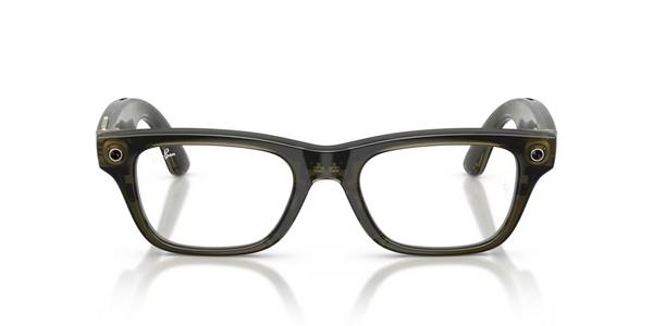 Ray-Ban RW7001 Blayzer Meta Gen 2 - Transparent Dark Olive, Plastic, Rectangle frame