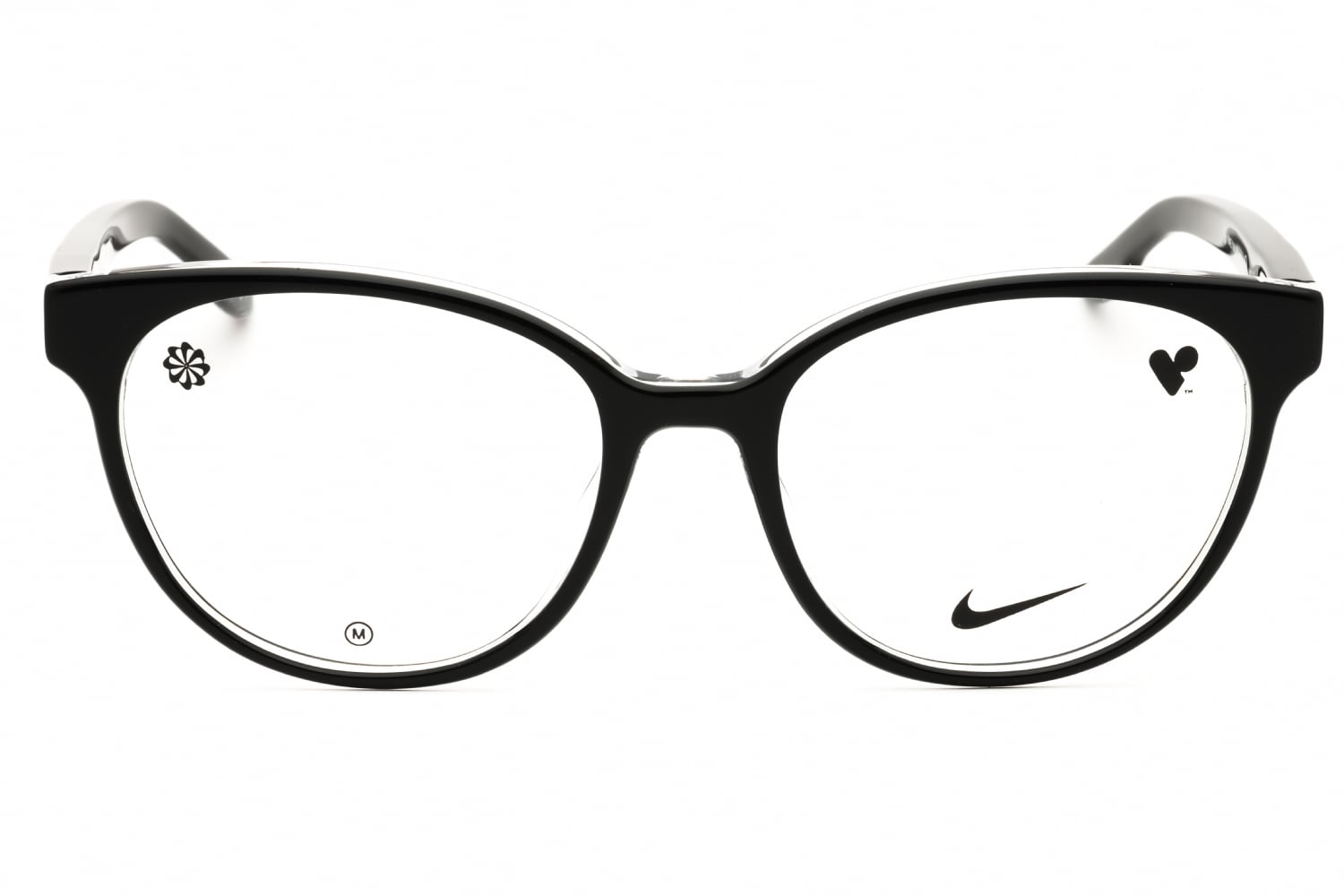 Nike NIKE 7164 - Black/crystal Clear, Acetate, Round frame